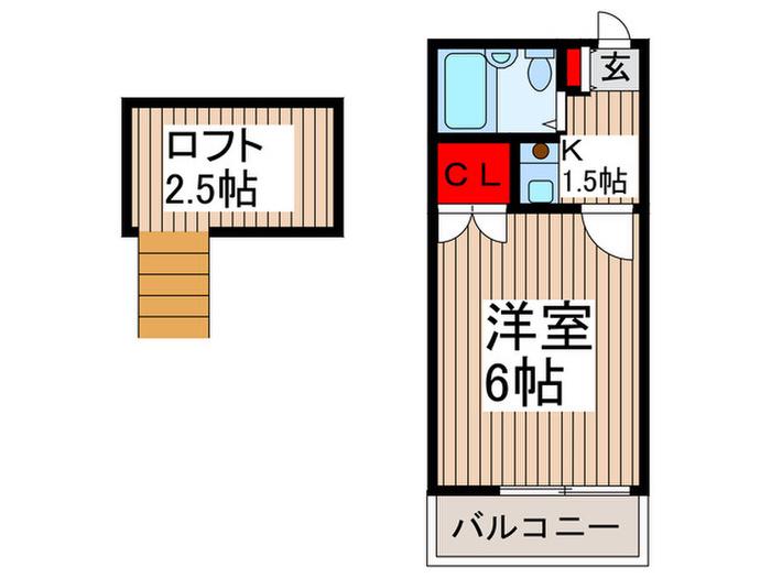 レオパレス西浦和第3(1K/2階)の間取り写真