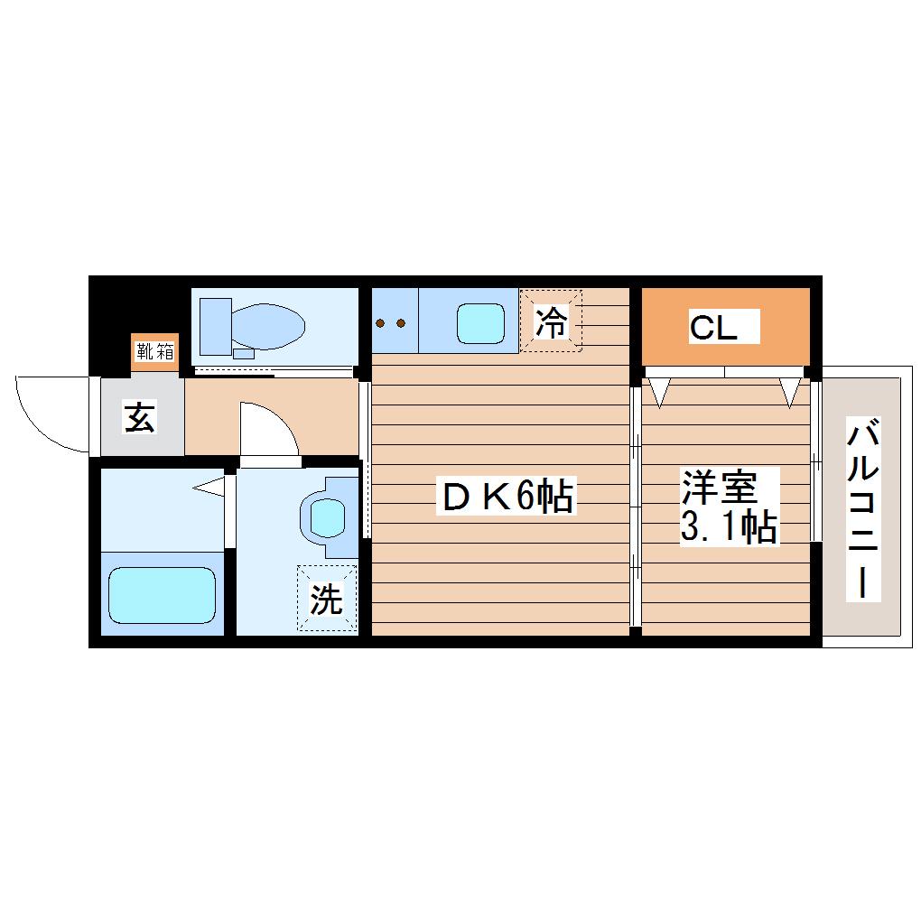 LEJADE(1DK/3階)の間取り写真