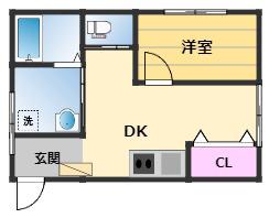 藤原マンション(1DK/3階)の間取り写真