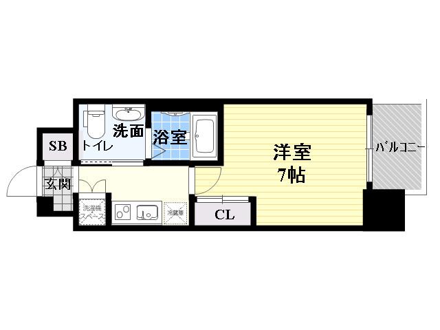 ファーストフィオーレ京橋パークフロント(1K/8階)の間取り写真