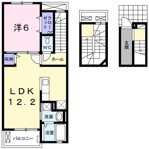 エアリー ハウス(1LDK/3階)の間取り写真