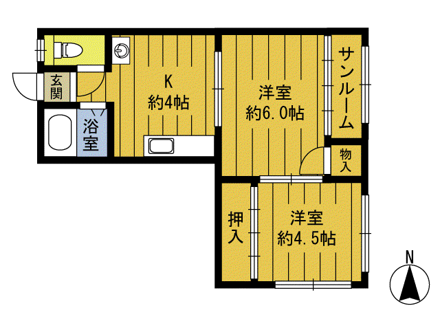 メゾンFUJIIII(2K/2階)の間取り写真