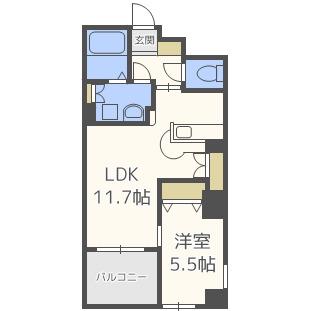 レジディア博多駅南(1LDK/10階)の間取り写真