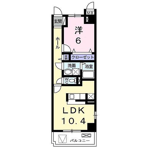 グレイス雅(1LDK/1階)の間取り写真