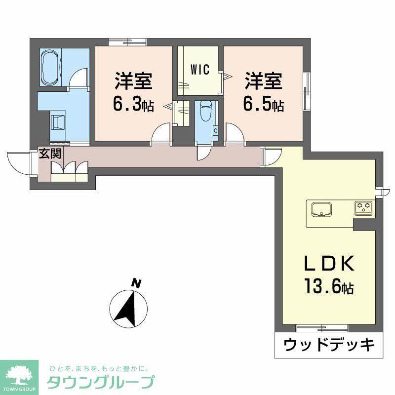 ラ メゾン クレール(2LDK/1階)の間取り写真