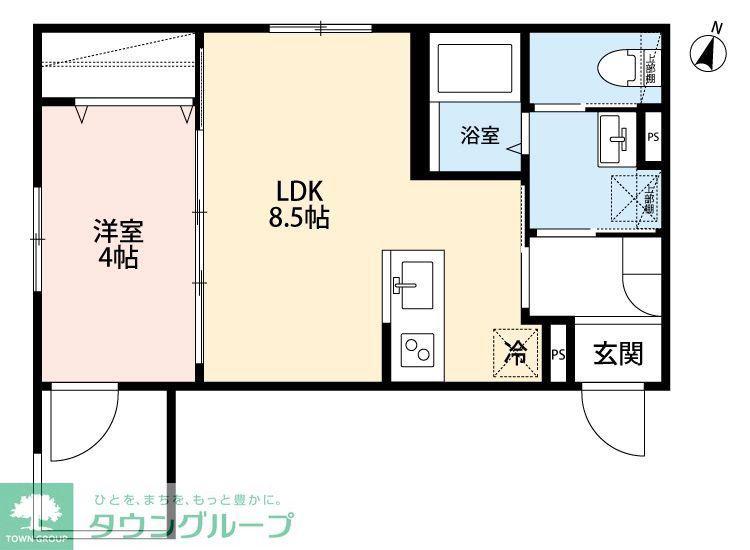 ノエル指扇(1LDK/3階)の間取り写真