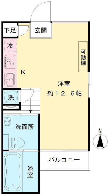 HI-ROOMS哲学堂(ワンルーム/2階)の間取り写真