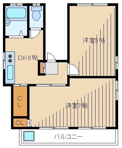 北町IMAハウス(2DK/4階)の間取り写真