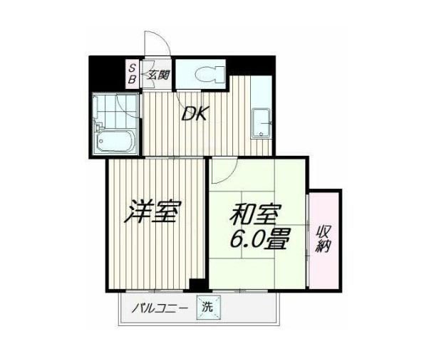アーバンシティー二葉(2DK/4階)の間取り写真