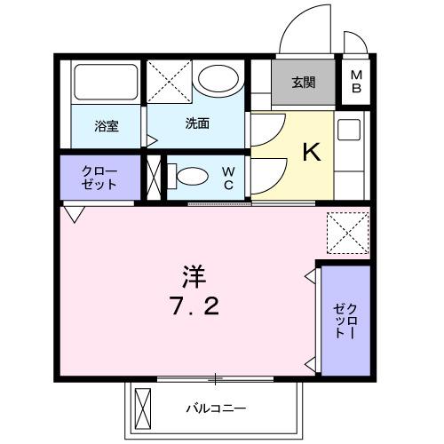エスポワ メゾン(1K/1階)の間取り写真