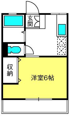 エクセルあさひ(1K/1階)の間取り写真