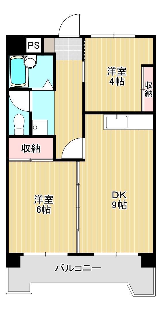 ウエストビレッジ(2LDK/2階)の間取り写真
