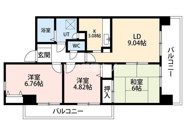 アグリシャトル(3LDK/5階)の間取り写真