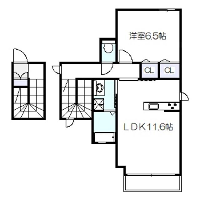 シャーメゾンプティ(1LDK/2階)の間取り写真
