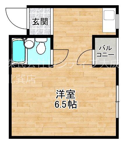 ジオナ新今里(ワンルーム/3階)の間取り写真