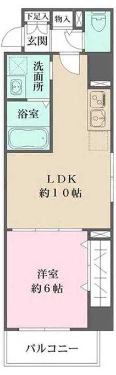 フレア・F(1LDK/5階)の間取り写真