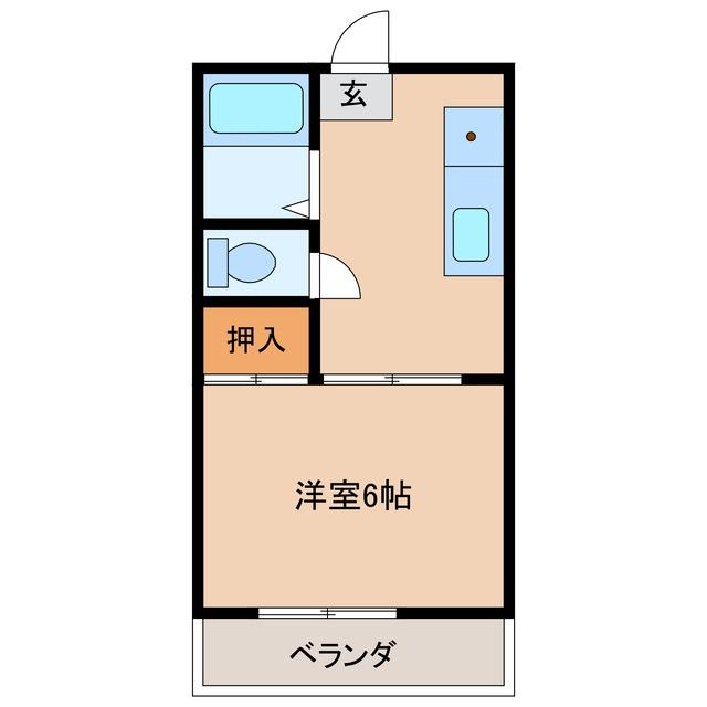 藤井ビル(1DK/3階)の間取り写真