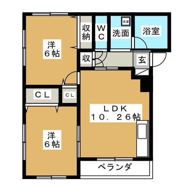 ソレイユ(2LDK/3階)の間取り写真