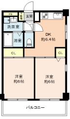 PALAZZO(2DK/4階)の間取り写真