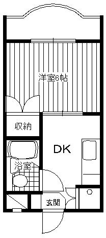 ヴェール清水池(1DK/3階)の間取り写真