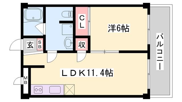 ディオミオ(1LDK/2階)の間取り写真