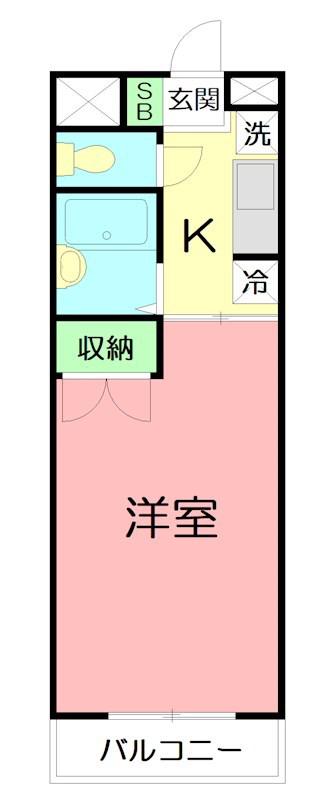 フェリシティ(1K/2階)の間取り写真