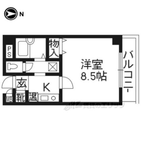 サムティ上堀川(1K/4階)の間取り写真