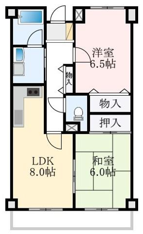 PRIME COURT(2LDK/4階)の間取り写真