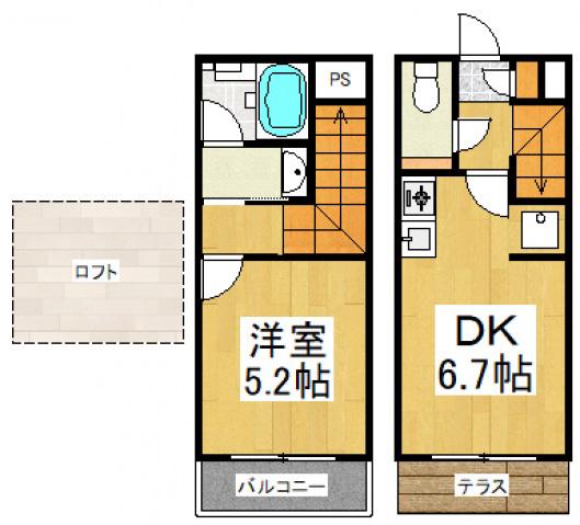 メゾンドアズ・AZ(1DK/1階)の間取り写真