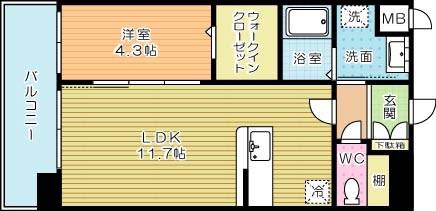MALVAROSA(1LDK/4階)の間取り写真