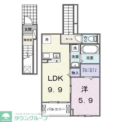 シエル白岡 I(1LDK/2階)の間取り写真