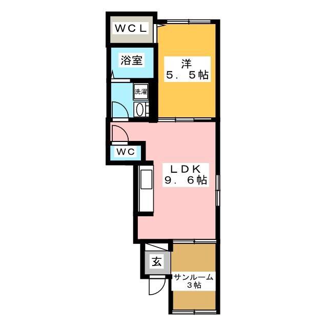 メゾンアンジュ琴塚 C(1LDK/1階)の間取り写真