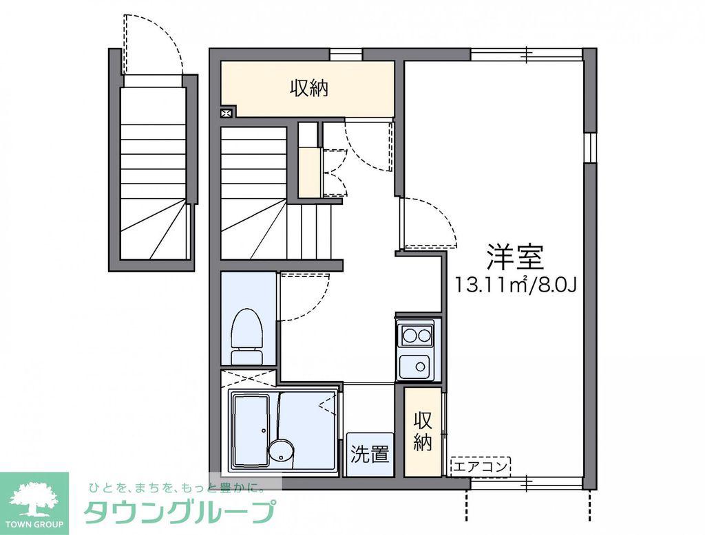 レオネクストあけぼの(1K/2階)の間取り写真