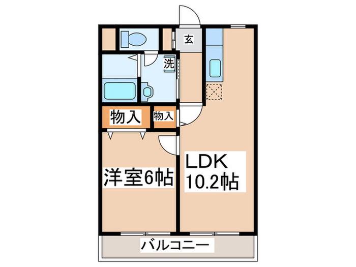 T1ハイムアルバーニ(1LDK/2階)の間取り写真