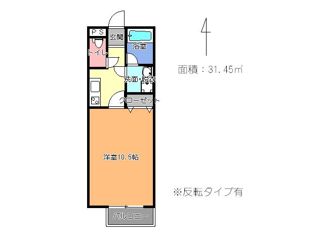 テクノコーポ10(1K/1階)の間取り写真