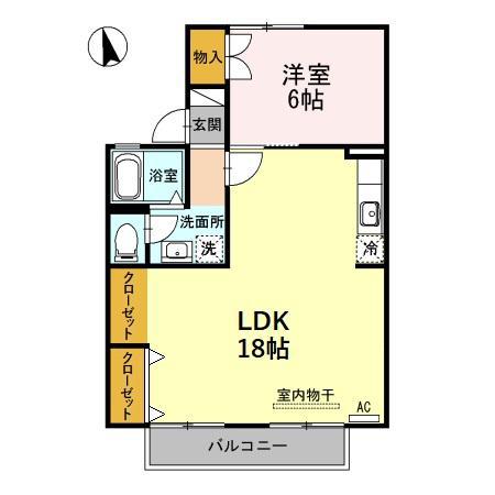 セジュール白山(1LDK/1階)の間取り写真