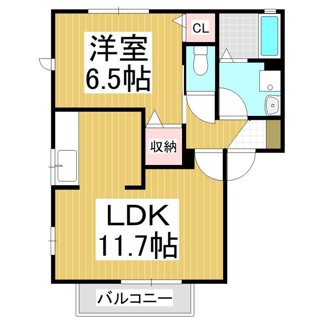 トゥナ・コートA(1LDK/1階)の間取り写真