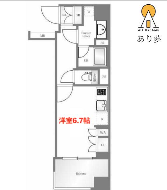 セルアージュ横濱桜木町ラフィネセルアージュヨコハマハマサクラギチョウ(ワンルーム/2階)の間取り写真