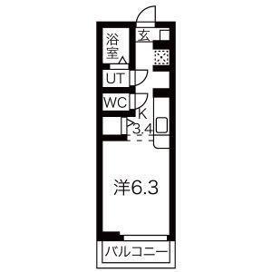 アヴニール(ワンルーム/3階)の間取り写真