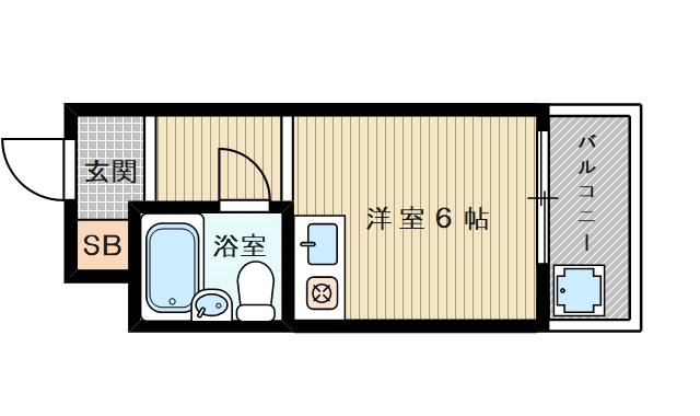 グローバル相川(ワンルーム/3階)の間取り写真
