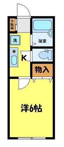 サンライズ東松山(1K/1階)の間取り写真
