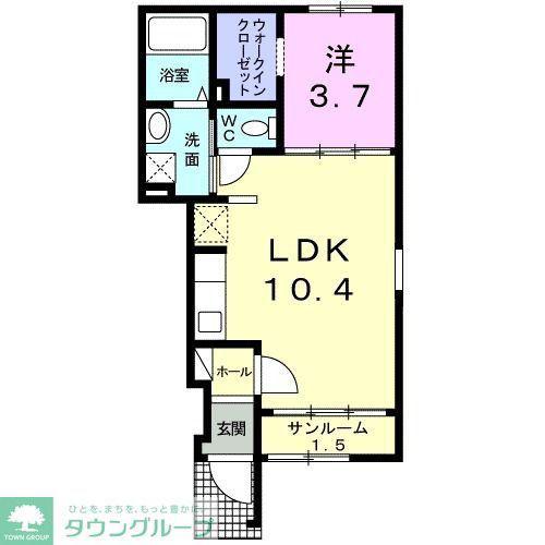 ラフレシールII(1LDK/1階)の間取り写真
