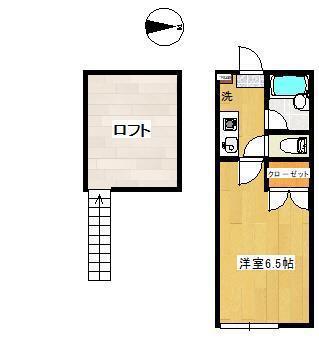 パークハイツ(1K/1階)の間取り写真