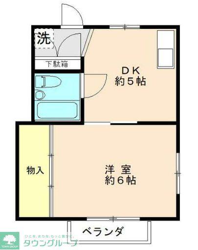 しんせいビルデ(1DK/2階)の間取り写真
