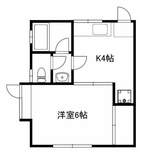 天王寺ステーツ(1K/2階)の間取り写真