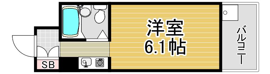 パークサイド上本町駅前(ワンルーム/10階)の間取り写真