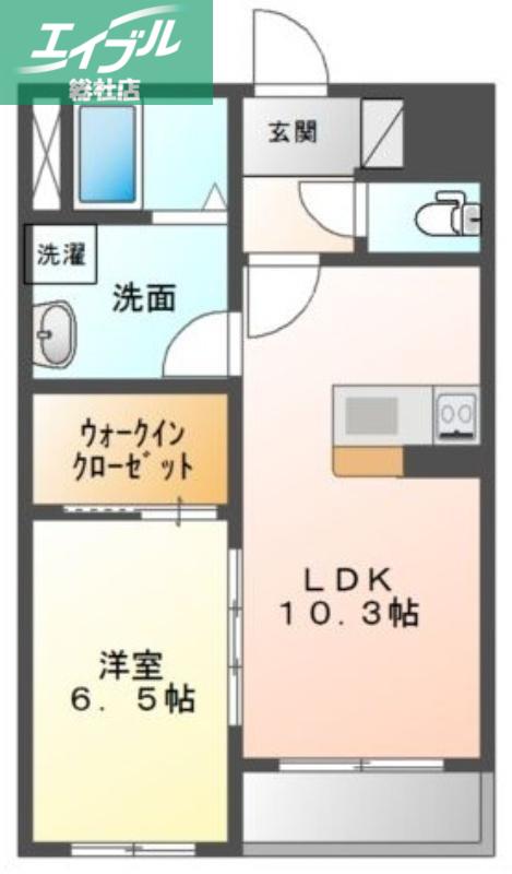プラッツ・ユーIII(1LDK/2階)の間取り写真