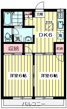 文化ハイツ(2DK/1階)の間取り写真