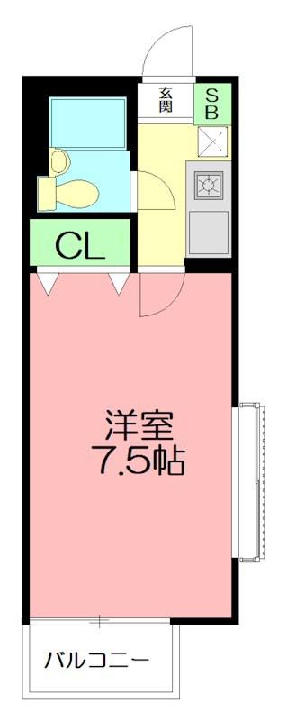 ペルソンヌ下依知(1K/2階)の間取り写真