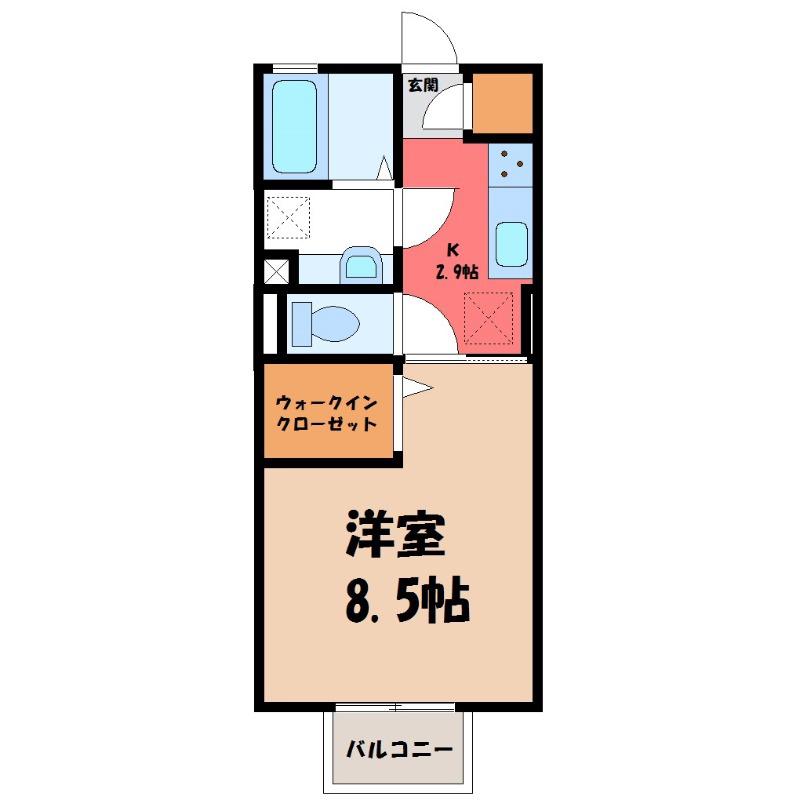 メゾン ボヌール B(1K/1階)の間取り写真